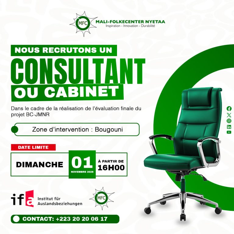 AVIS DE RECRUTEMENT D’UN CONSULTANT OU CABINET POUR L’ÉVALUATION FINALE DU PROJET BC-JMNR